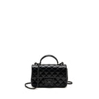 CHANEL TOP HANDLE MINI RECTANGULAR FLAP BAG LAMBSKIN SO BLACK