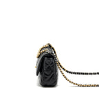 CHANEL SMALL 19 BAG GOATSKIN BLACK MULTICOLOUR HARDWARE