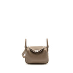 Hermes mini lindy clemence etoupe shw