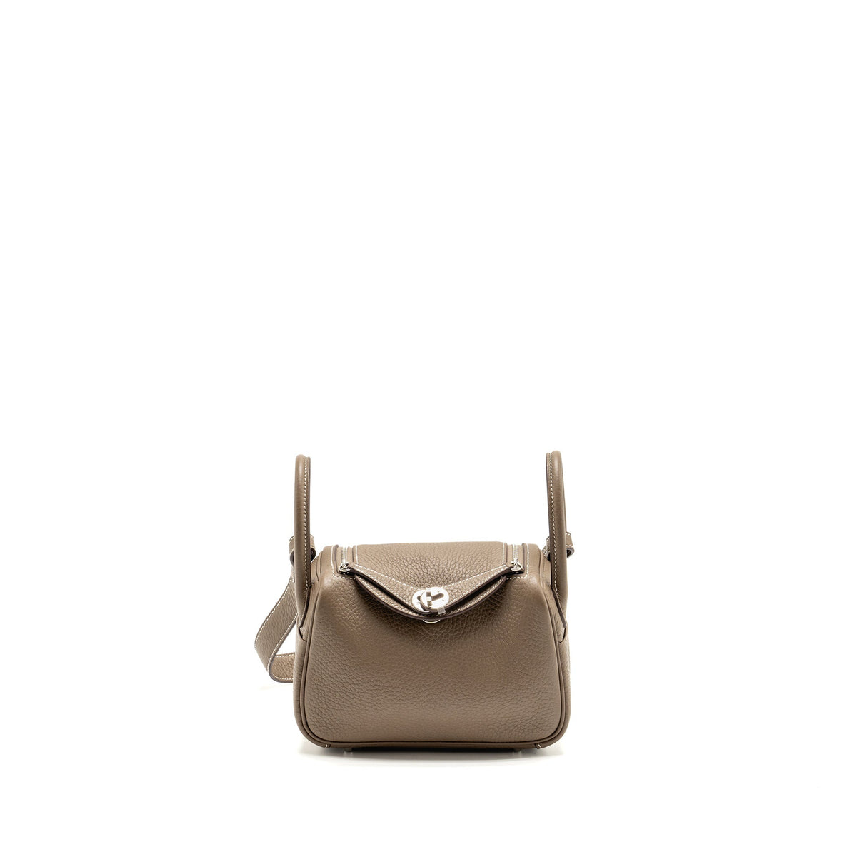 Hermes mini lindy clemence etoupe shw