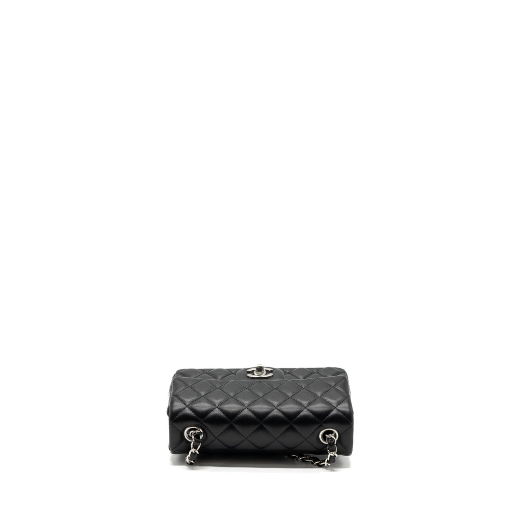 CHANEL MINI RECTANGULAR FLAP BAG LAMBSKIN BLACK SHW (MICROCHIP)