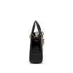 DIOR SMALL LADY DIOR BAG PATENT BLACK LGHW