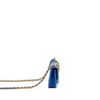 CHANEL 19 WALLET ON CHAIN LAMBSKIN BLUE MULTICOLOUR HARDWARE