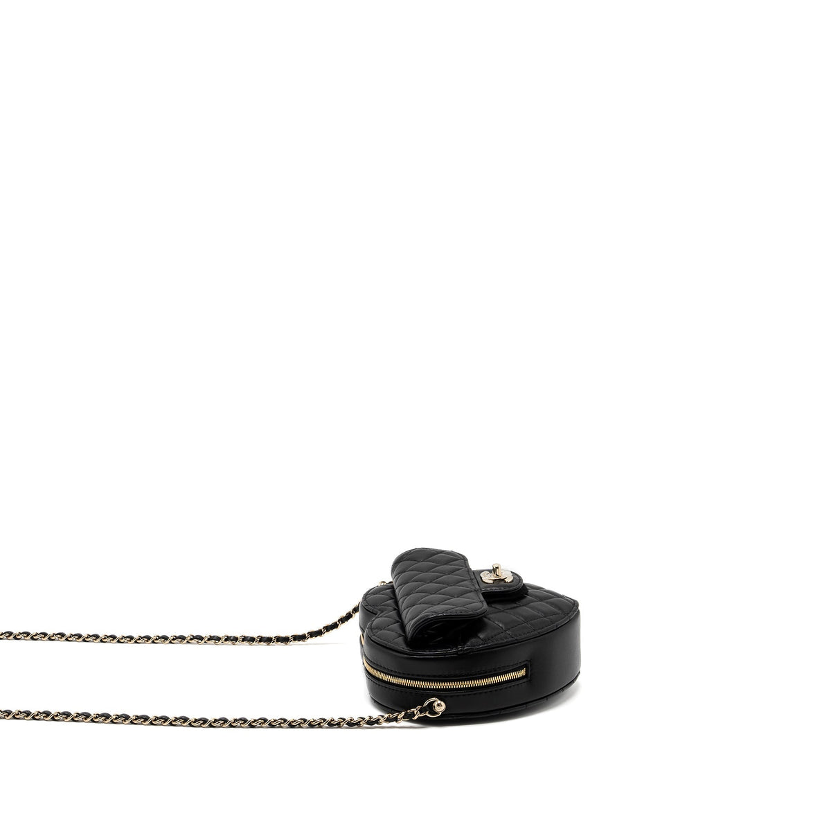 CHANEL 22S HEART BAG LAMBSKIN BLACK LGHW (MICROCHIP)