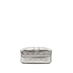 CHANEL MINI 25 BAG METALLIC GRAINED CALFSKIN SILVER SHW (MICROCHIP)