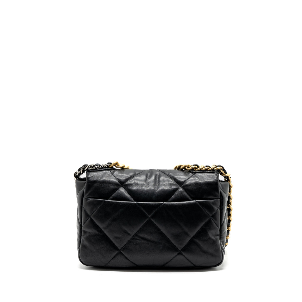 CHANEL SMALL 19 BAG GOATSKIN BLACK MULTICOLOUR HARDWARE