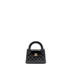 CHANEL MINI KELLY SHOPPING TOTE BAG CALFSKIN BLACK GHW (MICROCHIP)