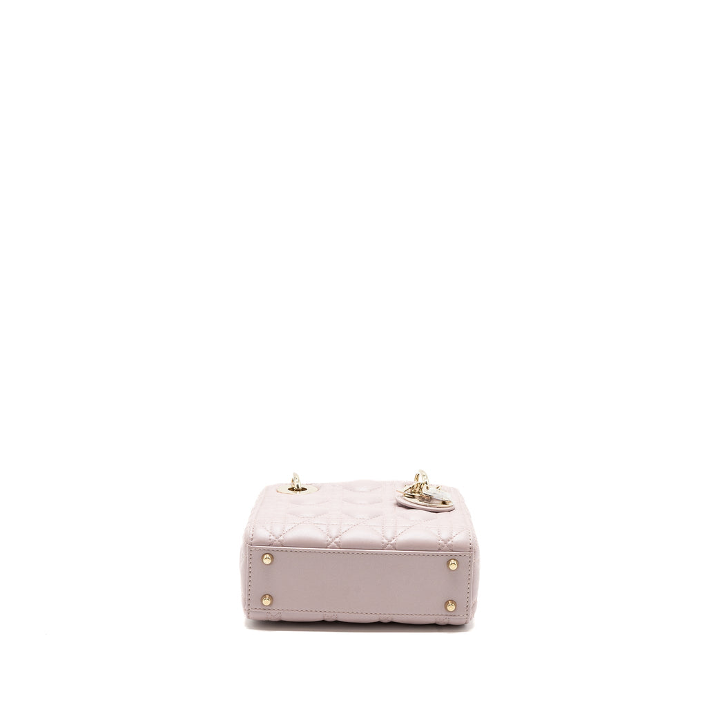 DIOR MINI LADY DIOR BAG LAMBSKIN LIGHT PINK LGHW