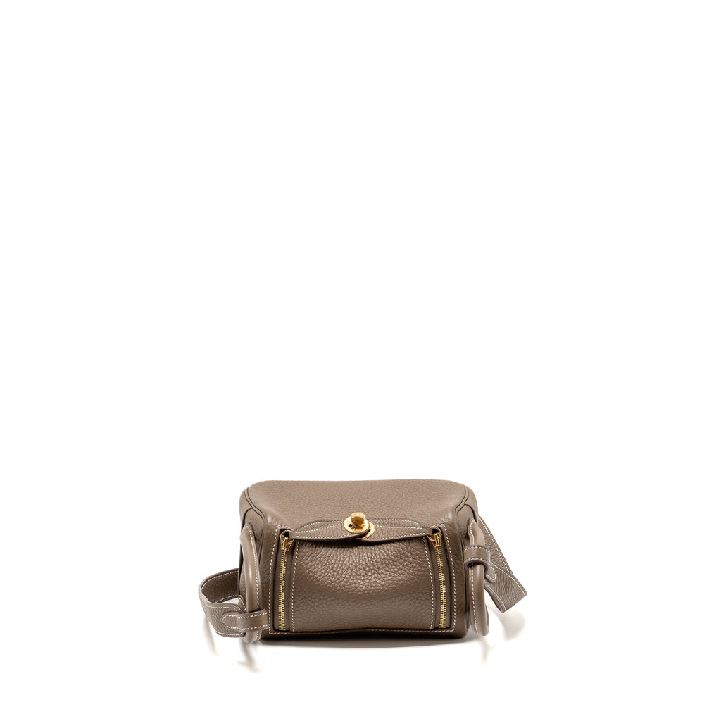 Hermes mini lindy clemence etoupe GHW