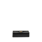 CHANEL VINTAGE MEDIUM CLASSIC DOUBLE FLAP BAG LAMBSKIN BLACK GHW