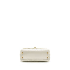 CHANEL DETAILED TOP HANDLE SMALL COCO HANDLE CAVIAR WHITE GHW (MICROCHIP)