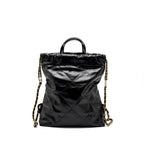 CHANEL 22 BACKPACK SHINY CALFSKIN  BLACK GHW (MICROCHIP)