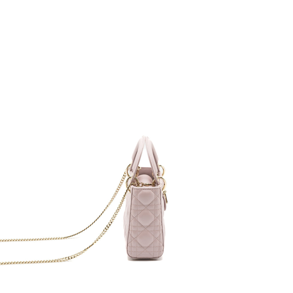 DIOR MINI LADY DIOR BAG LAMBSKIN LIGHT PINK LGHW