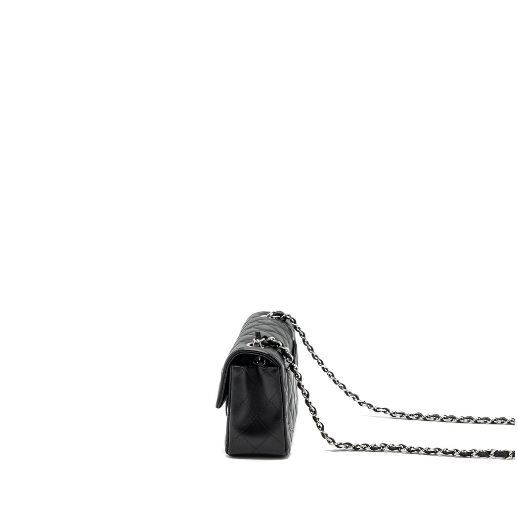 CHANEL MINI RECTANGULAR FLAP BAG LAMBSKIN BLACK SHW (MICROCHIP)