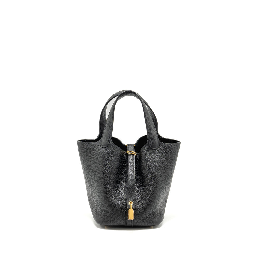 Hermes Picotin 18 Lock Bag Clemence Black GHW