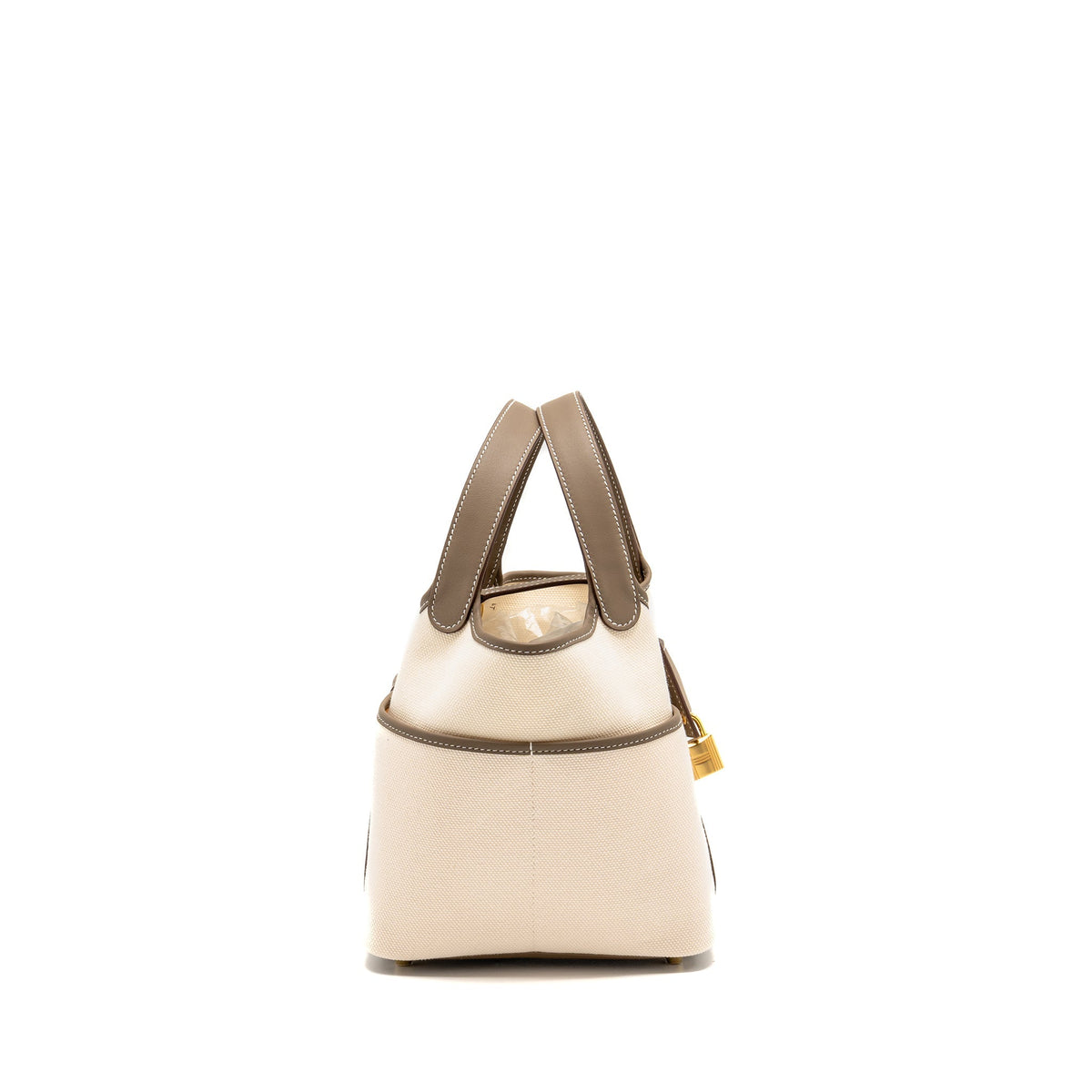 HERMES CARGO PICOTIN 18 LOCK BAG CANVAS/SWIFT ECRU/ETOUPE GHW