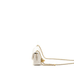 CHANEL PEARL CRUSH MINI RECTANGULAR FLAP BAG LAMBSKIN WHITE GHW(MICROCHIP)