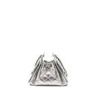 CHANEL MINI 25 BAG METALLIC GRAINED CALFSKIN SILVER SHW (MICROCHIP)