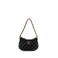 CHANEL 23K SMALL HOBO SHOULDER BAG CALFSKIN BLACK GHW (MICROCHIP)