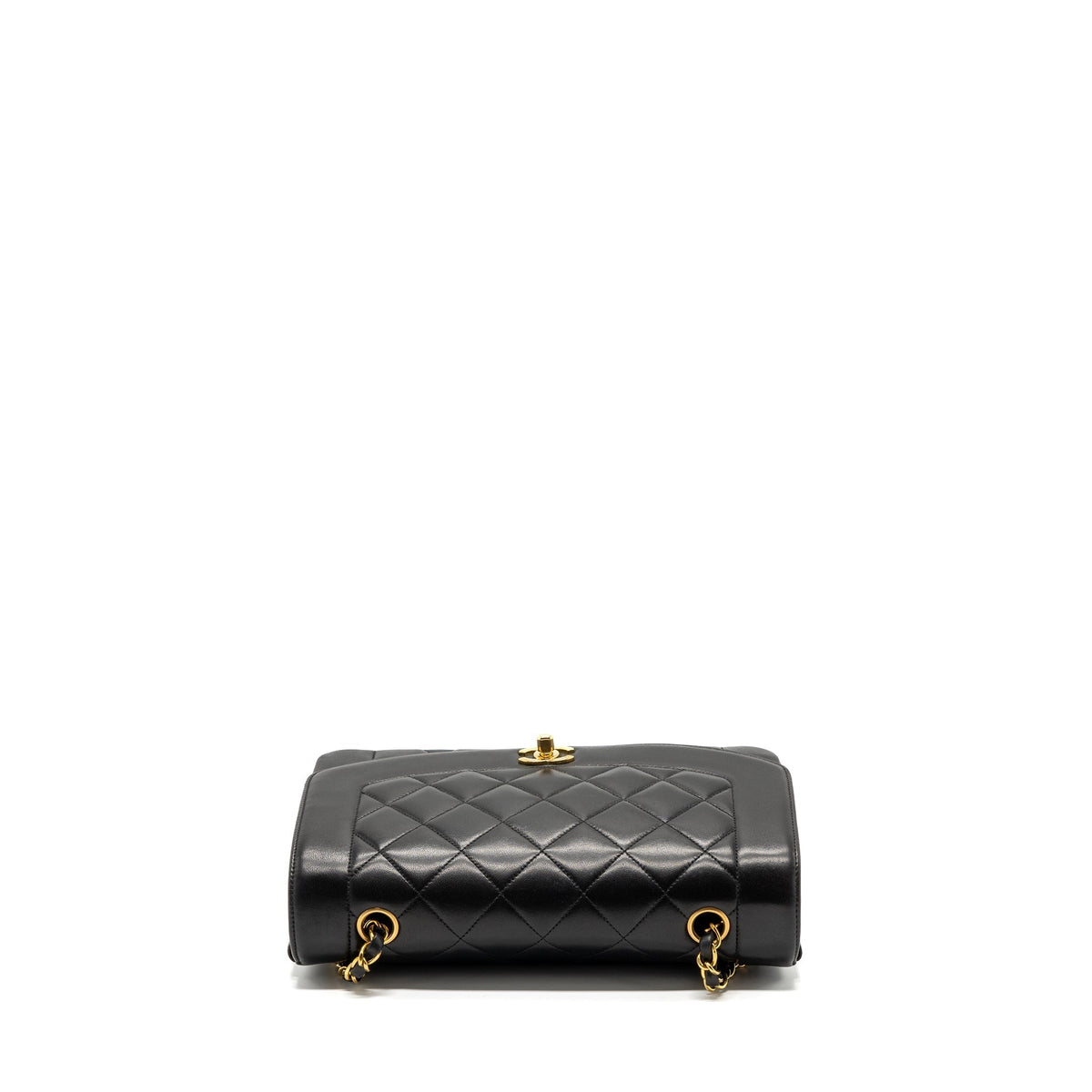 CHANEL VINTAGE DIANA FLAP BAG LAMBSKIN BLACK GHW