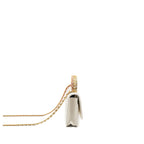 CHANEL 23P LETTER TOP HANDLE WALLET ON CHAIN CALFSKIN WHITE GHW(MICROCHIP)