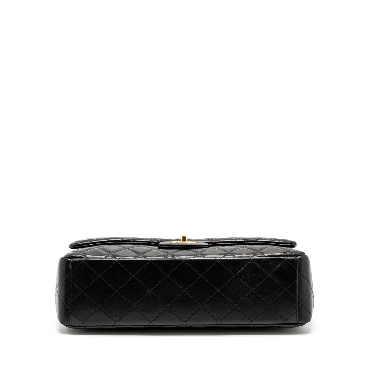 CHANEL MAXI CLASSIC SINGLE FLAP BAG LAMBSKIN BLACK GHW