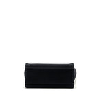 CHANEL SMALL DEAUVILLE SHOPPING TOTE BAG CALFSKIN/FABRIC BLACK LGHW (MICROCHIP)