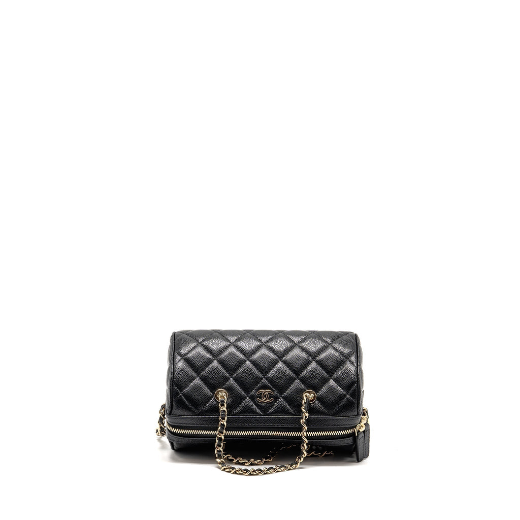 CHANEL 25P MINI BOWLING BAG CAVIAR BLACK LGHW (MICROCHIP)