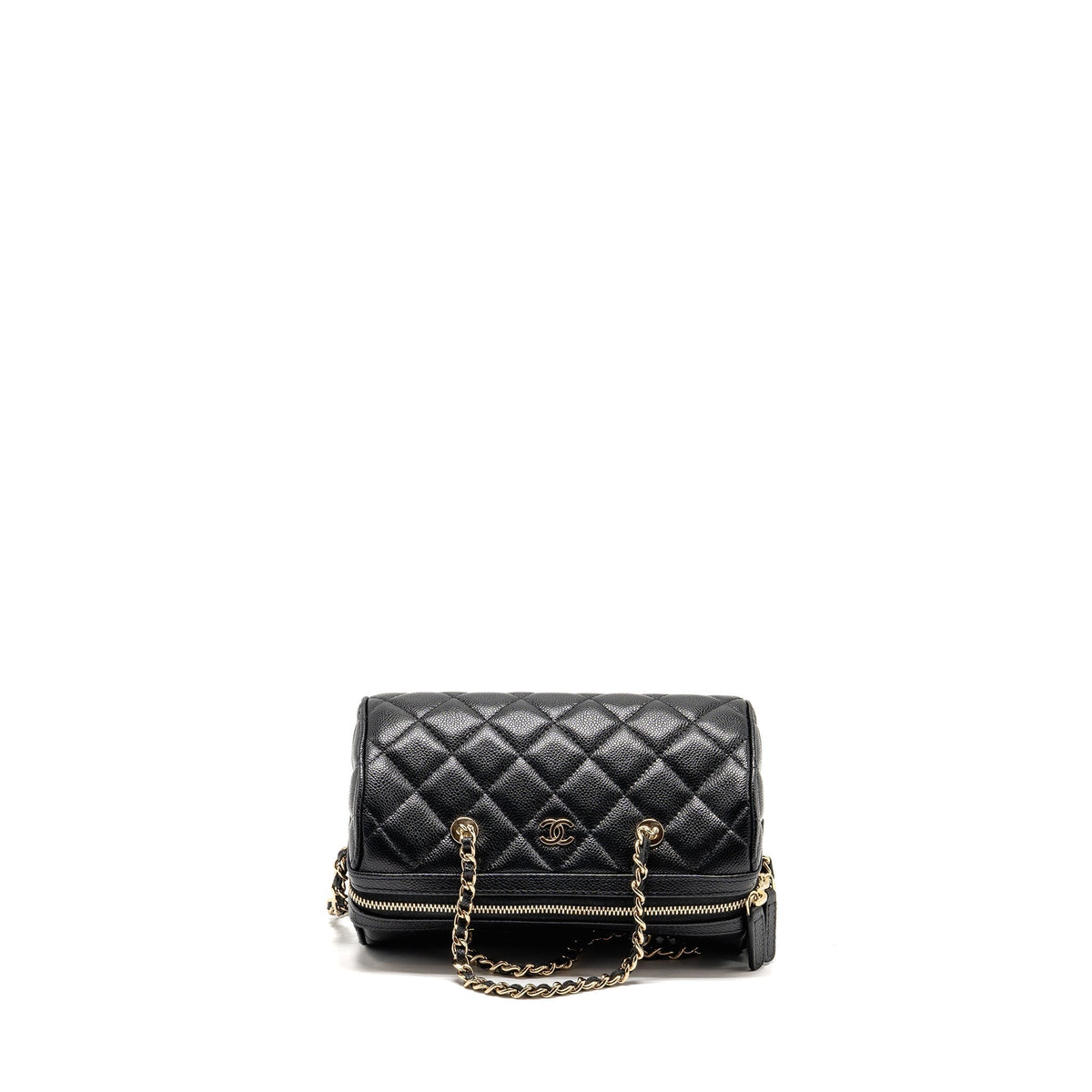 CHANEL 25P MINI BOWLING BAG CAVIAR BLACK LGHW (MICROCHIP)
