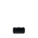 CHANEL CAMELLIA ADJUSTABLE CHAIN MINI SQUARE FLAP BAG LAMBSKIN BLACK GHW (MICROCHIP)
