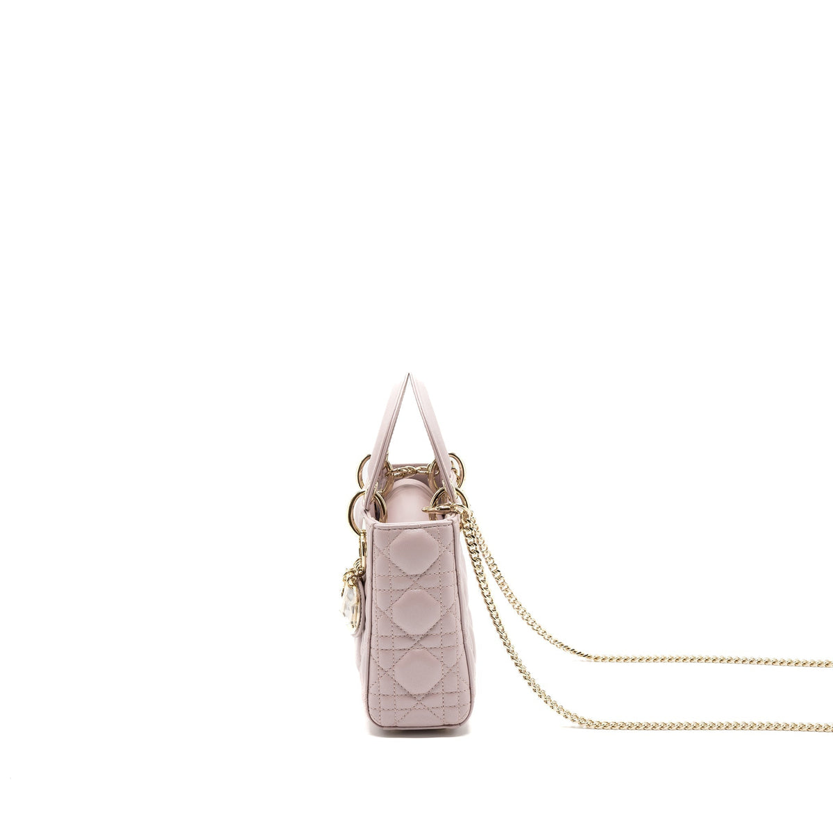 DIOR MINI LADY DIOR BAG LAMBSKIN LIGHT PINK LGHW