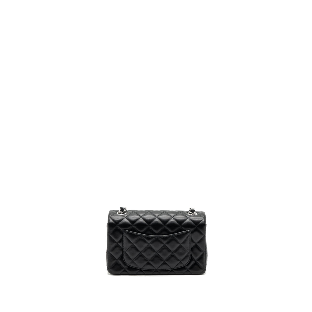CHANEL MINI RECTANGULAR FLAP BAG LAMBSKIN BLACK SHW (MICROCHIP)