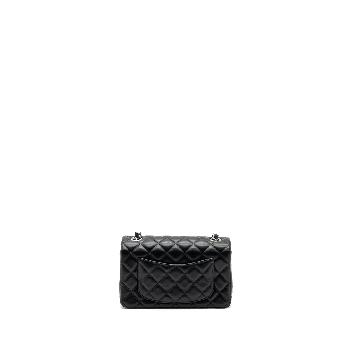 CHANEL MINI RECTANGULAR FLAP BAG LAMBSKIN BLACK SHW (MICROCHIP)