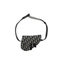 DIOR SADDLE BELT BAG BLUE DIOR OBLIQUE JACQUARD BLACK HARDWARE