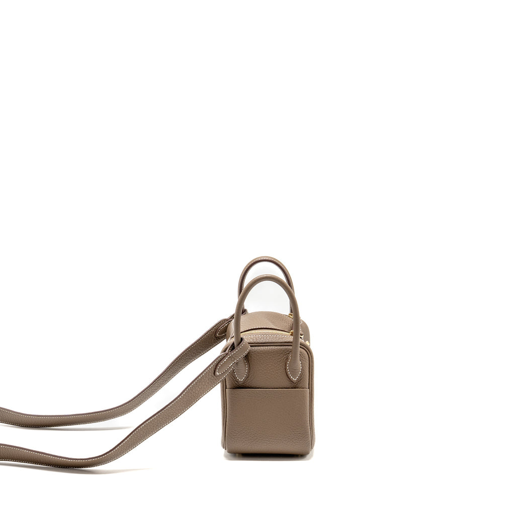 Hermes mini lindy clemence etoupe GHW