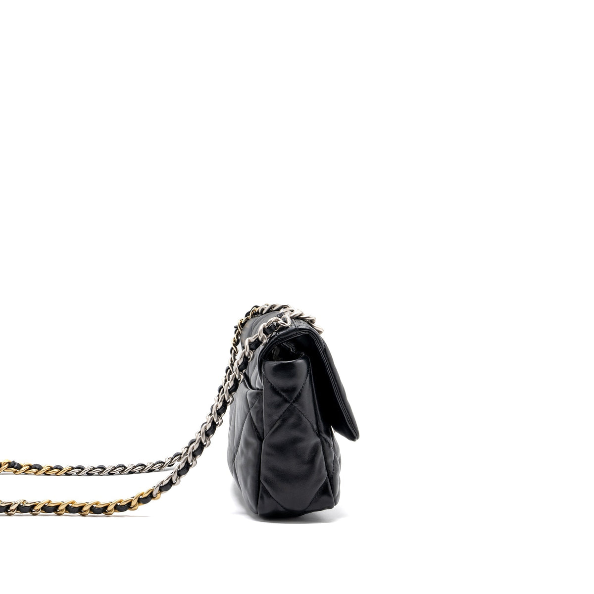 CHANEL SMALL 19 BAG LAMBSKIN BLACK MULTICOLOUR HARDWARE(MICROCHIP)
