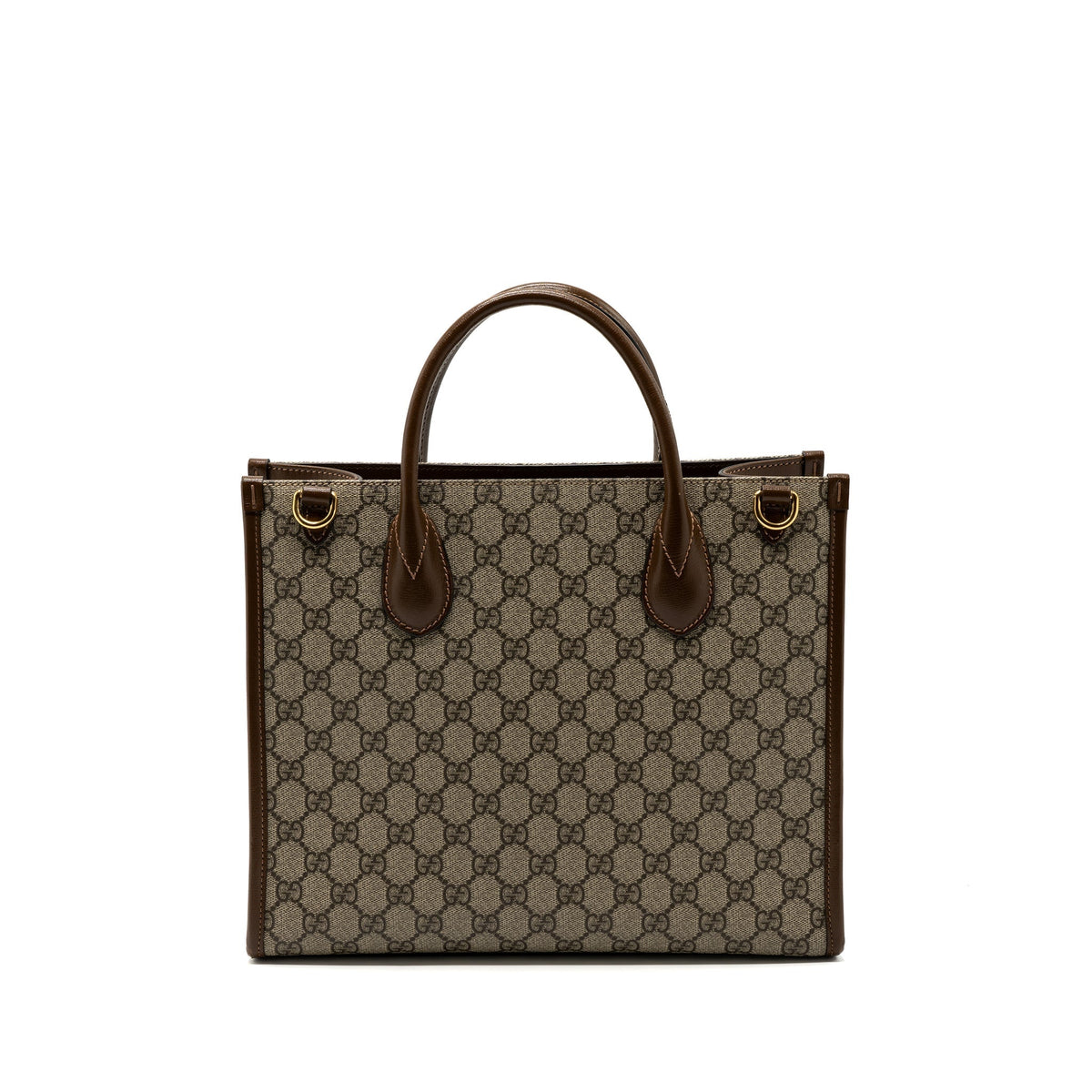 GUCCI GG SMALL TOTE BAG GG SUPREME CANVAS / BROWN GHW