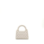 CHANEL MINI KELLY SHOPPING TOTE CALFSKIN WHITE GHW (MICROCHIP)