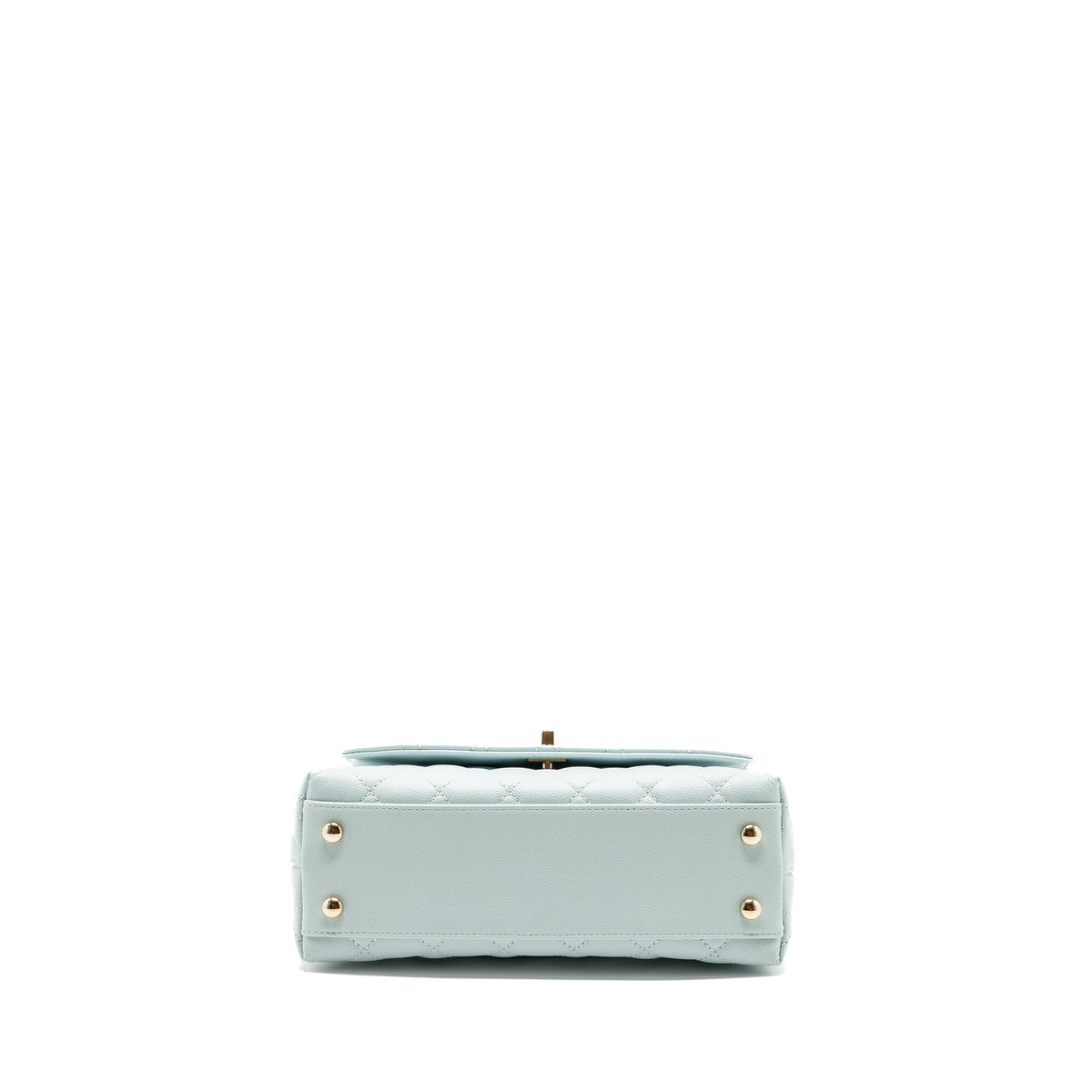 CHANEL SMALL COCO HANDLE CAVIAR LIGHT BLUE LGHW (MICROCHIP)