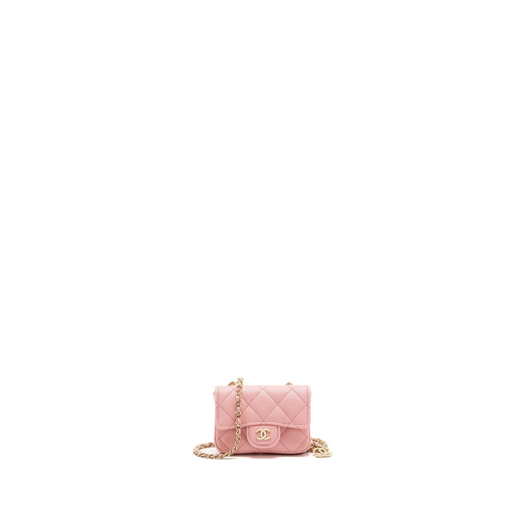 CHANEL MINI FLAP BELT BAG CAVIAR PINK LGHW