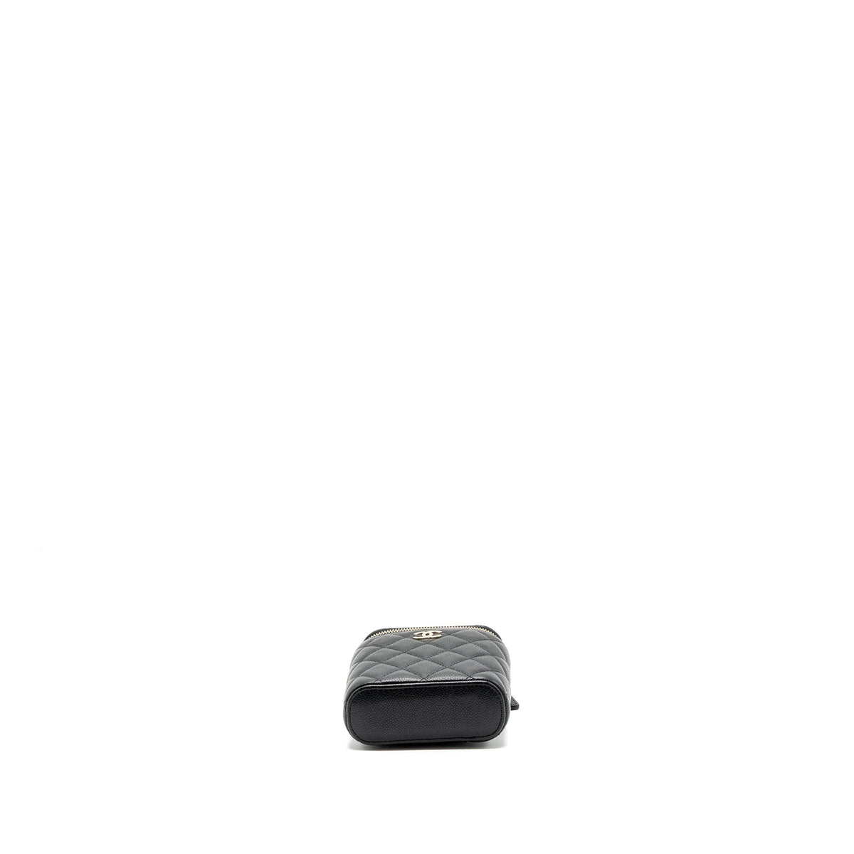 CHANEL VANITY CASE WITH DETAIL CC LOGO ON CHAIN CAVIAR BLACK LGHW
