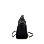 CHANEL SMALL DEAUVILLE SHOPPING TOTE BAG CALFSKIN/FABRIC BLACK LGHW (MICROCHIP)