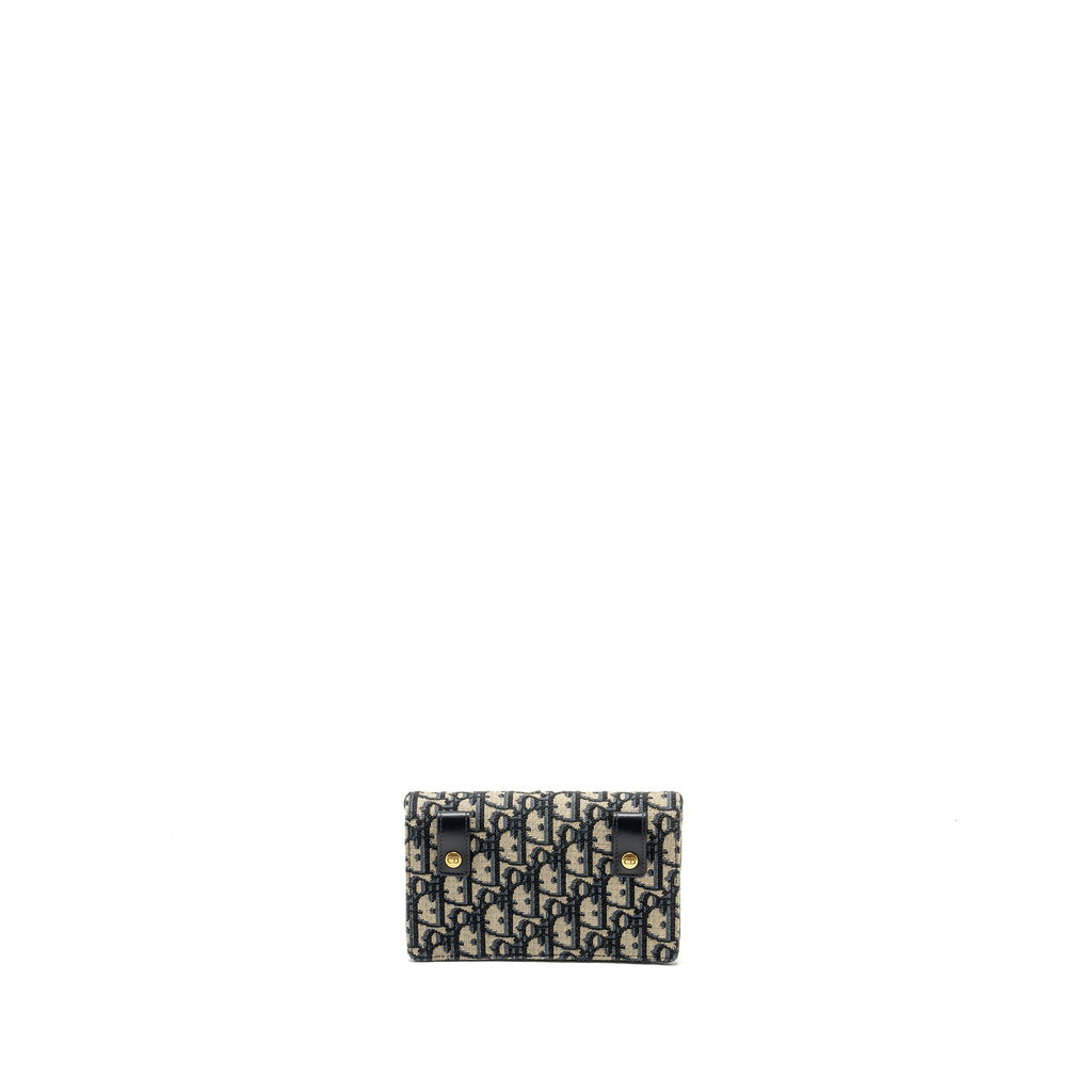 DIOR SADDLE BELT POUCH DIOR OBLIQUE CANVAS BLUE GHW