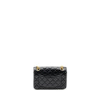 CHANEL MINI 2.55 REISSUE AGED CALFSKIN BLACK BRUSHED GHW(MICROCHIP)