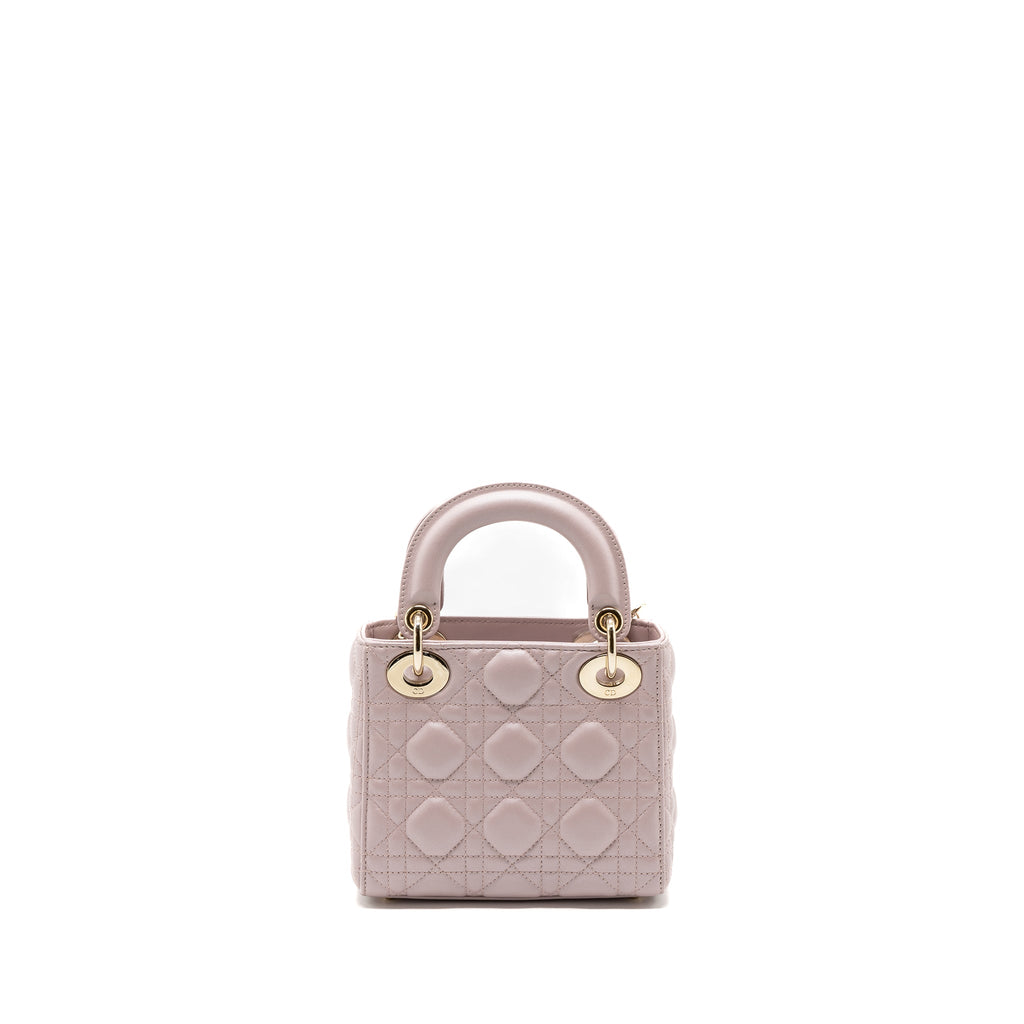 DIOR MINI LADY DIOR BAG LAMBSKIN LIGHT PINK LGHW