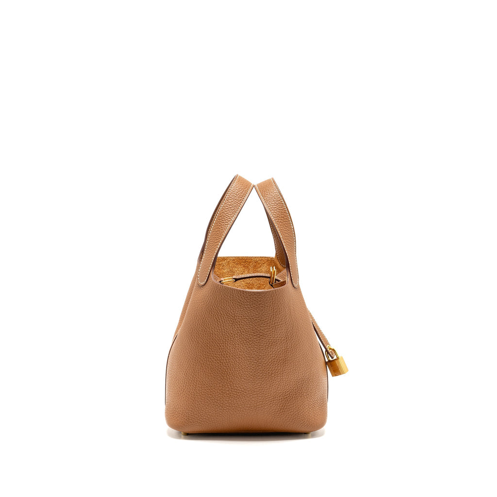 Hermes Picotin 18 clemence gold GHW