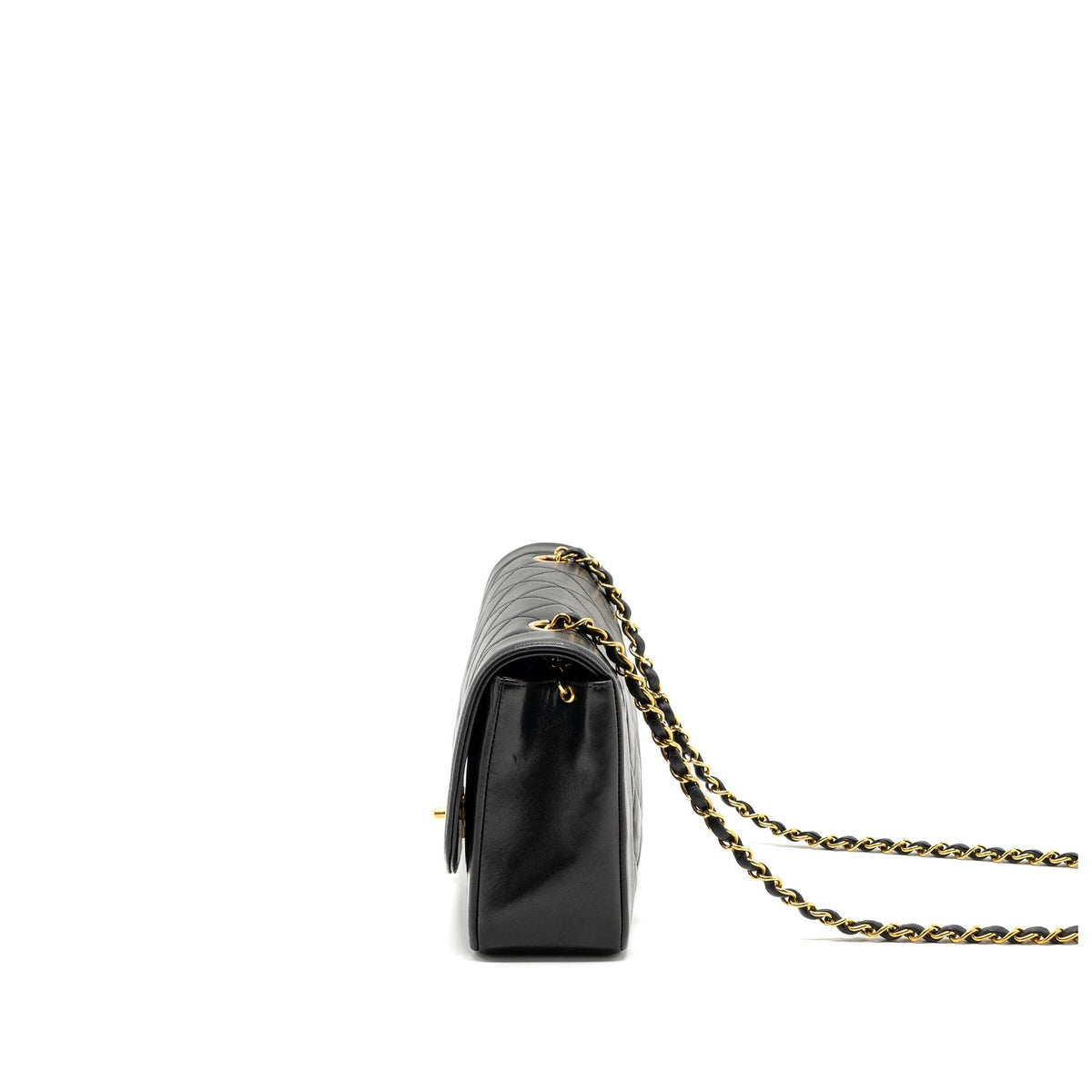 CHANEL VINTAGE DIANA FLAP BAG LAMBSKIN BLACK GHW