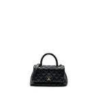 CHANEL SMALL COCO HANDLE CAVIAR BLACK RUTHENIUM HARDWARE