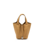 Hermes Picotin 18 Lock Bag Clemence 4B Biscuit SHW