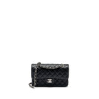 CHANEL SMALL CLASSIC DOUBLE FLAP BAG CAVIAR BLACK SHW (MICROCHIP)